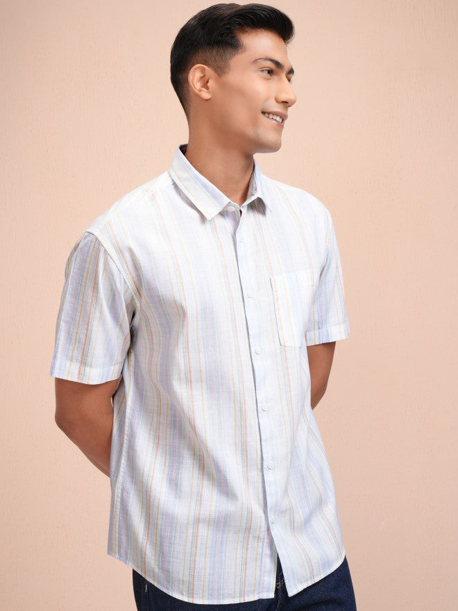 Locomotive Men Multi Striped Relaxed Fit Casual Shirt - Multi - Image 6