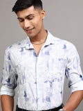 Locomotive Men Lavender Printed Regular Fit Casual Shirt - Lavender - Image 1
