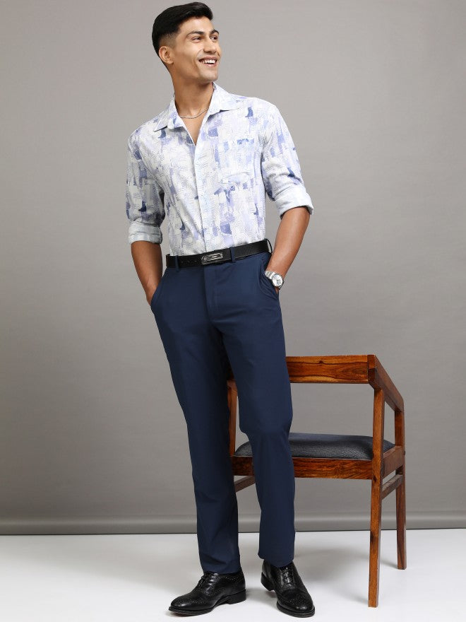 Locomotive Men Lavender Printed Regular Fit Casual Shirt - Lavender - Image 2