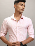Locomotive Men Pink Textured Slim Fit Casual Shirt - Pink - Image 1