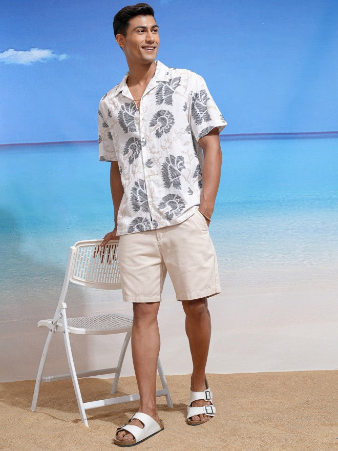 Locomotive Men Off White Printed Relaxed Fit Casual Shirt - Off White - Image 2