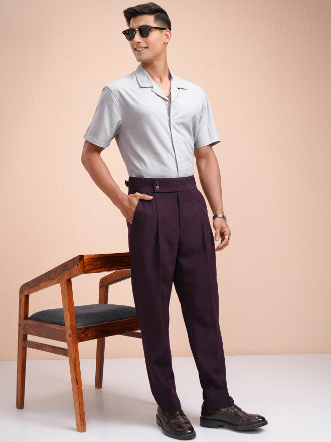 Locomotive Men Grey Solid Relaxed Fit Casual Shirt - Grey - Image 2