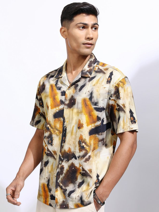 Locomotive Men Multicolour Printed Relaxed Fit Casual Shirt - Multi - Image 4