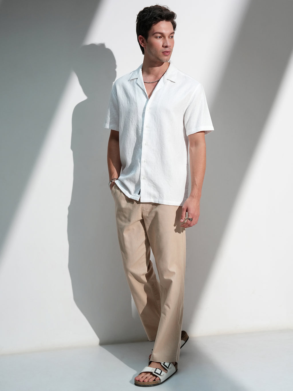 Locomotive Men White Textured Relaxed Fit Casual Shirt - White - Image 2