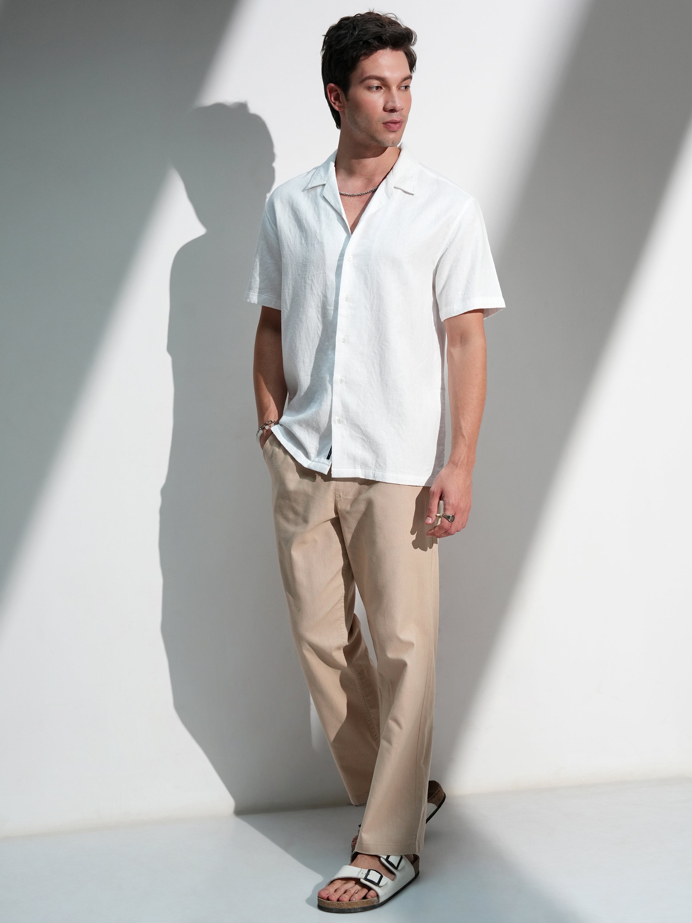 Locomotive Men White Textured Relaxed Fit Casual Shirt - White - Image 2