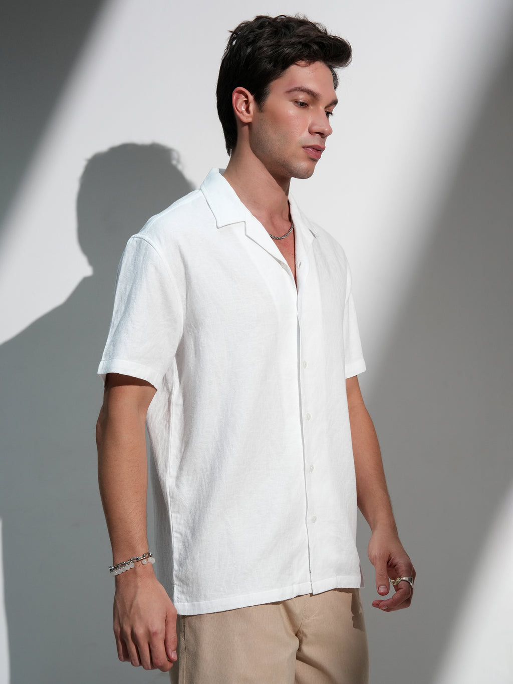 Locomotive Men White Textured Relaxed Fit Casual Shirt - White - Image 6