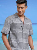 Locomotive Men Grey Checked Relaxed Fit Casual Shirt - Grey - Image 1