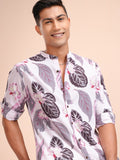 Locomotive Men Pink Printed Regular Fit Casual Shirt - Pink - Image 1