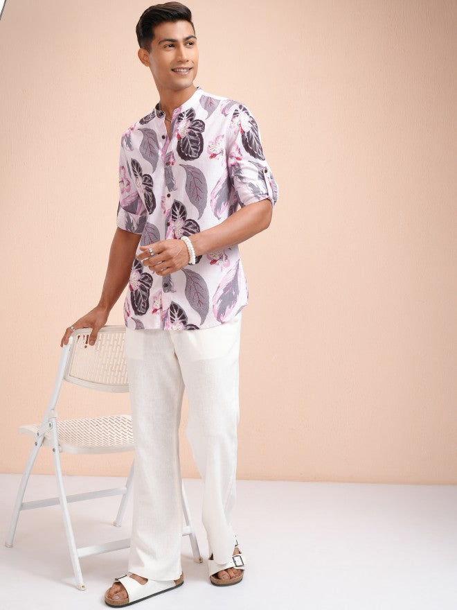 Locomotive Men Pink Printed Regular Fit Casual Shirt - Pink - Image 2