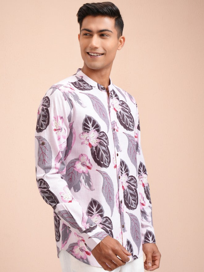 Locomotive Men Pink Printed Regular Fit Casual Shirt - Pink - Image 6