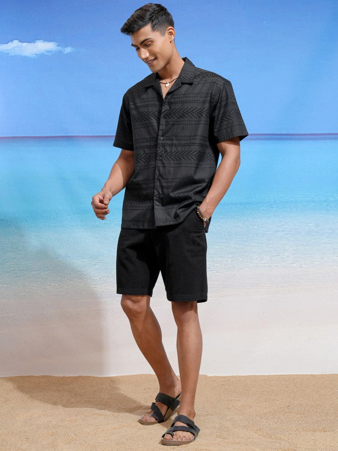 Locomotive Men Black Printed Relaxed Fit Casual Shirt - Black - Image 2