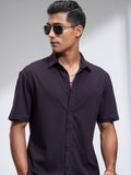 Locomotive Men Purple Self Design Relaxed Fit Casual Shirt - Purple - Image 1
