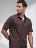 Locomotive Men Brown Self Design Relaxed Fit Casual Shirt - Brown - Image 1