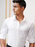 Locomotive Men White Textured Slim Fit Casual Shirt - White - Image 1