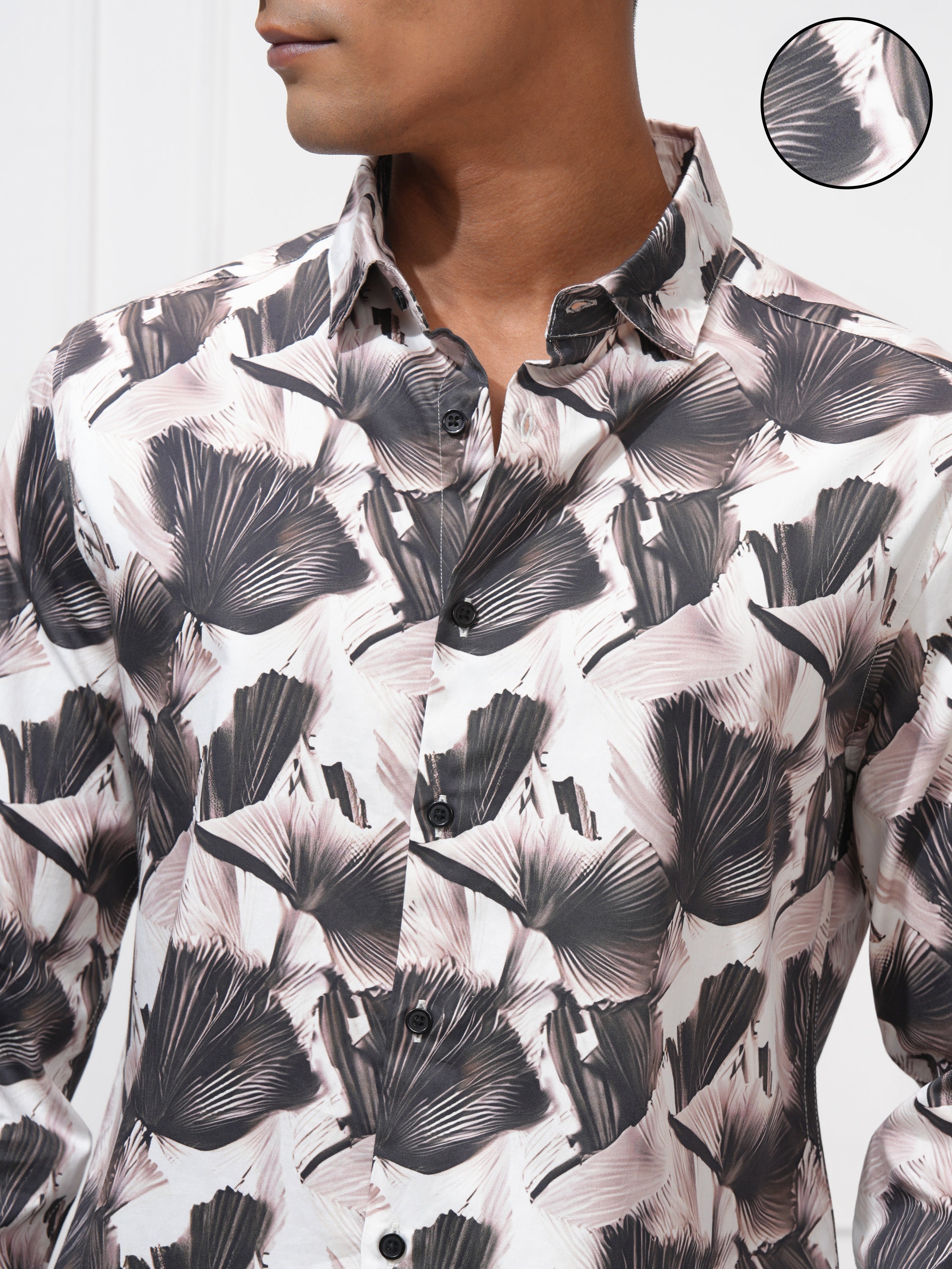 Locomotive Men Peach Printed Slim Fit Casual Shirt - Peach - Image 5