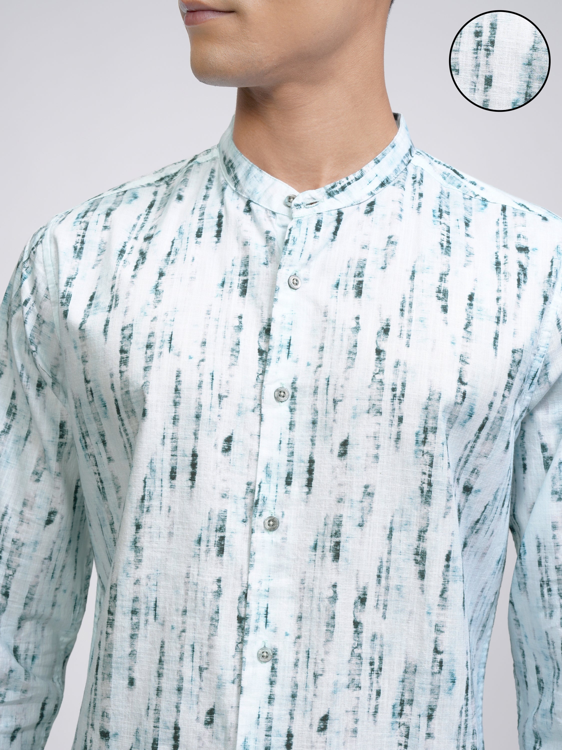 Locomotive Men Blue Printed Slim Fit Casual Shirt - Blue - Image 5