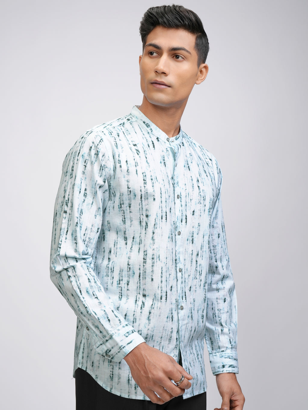 Locomotive Men Blue Printed Slim Fit Casual Shirt - Blue - Image 6
