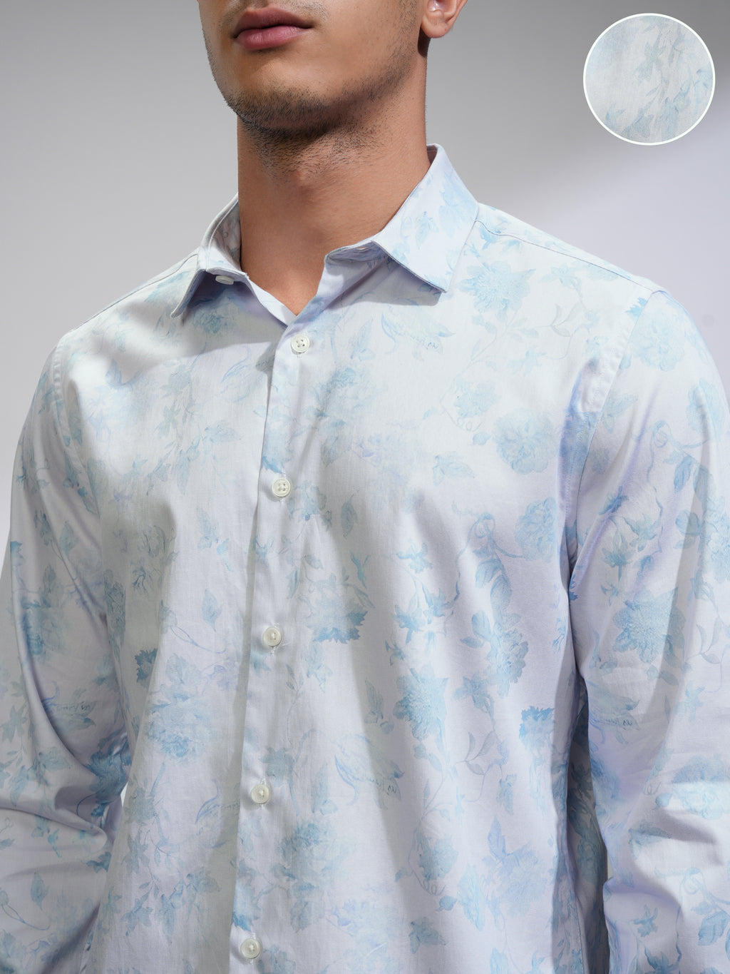 Locomotive Men Off White Printed Slim Fit Casual Shirt - Off White - Image 5