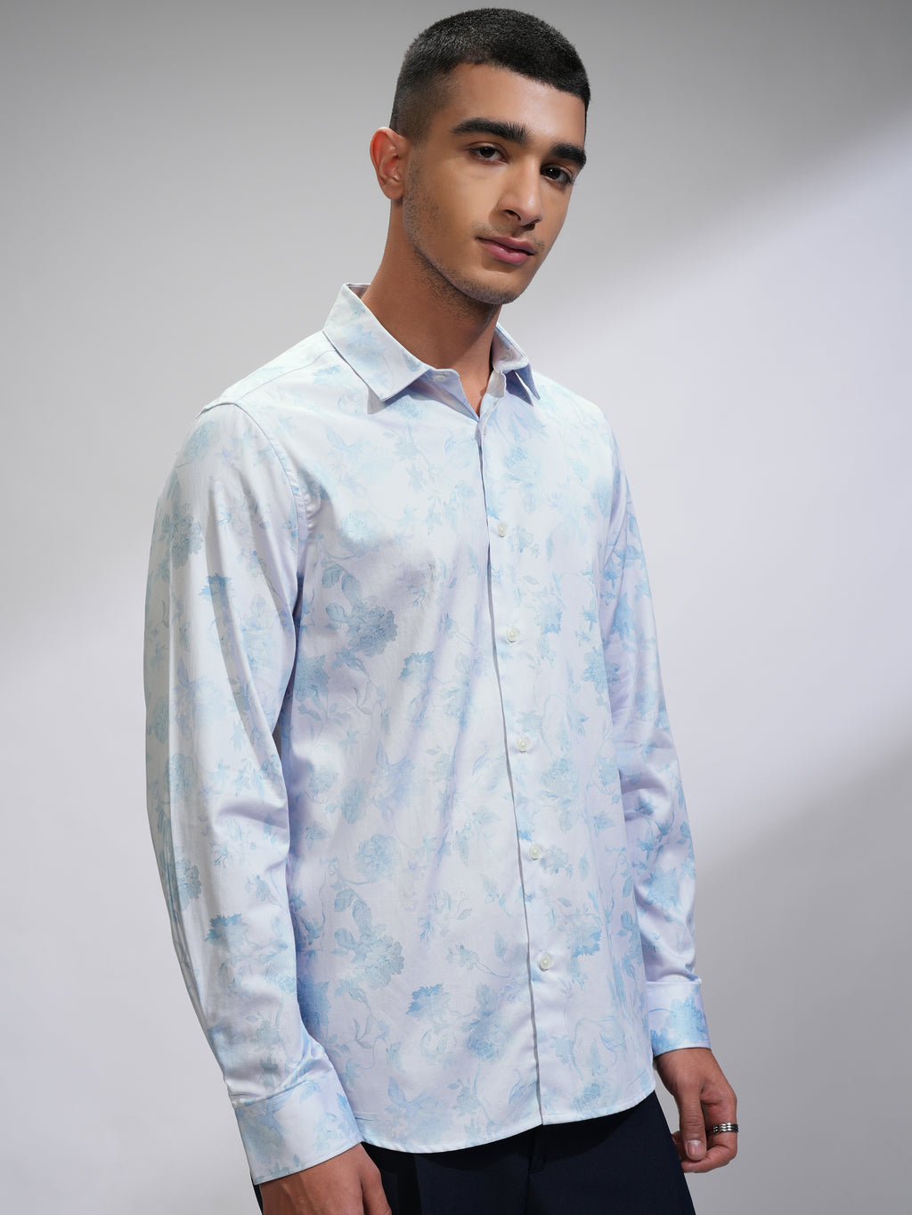 Locomotive Men Off White Printed Slim Fit Casual Shirt - Off White - Image 6