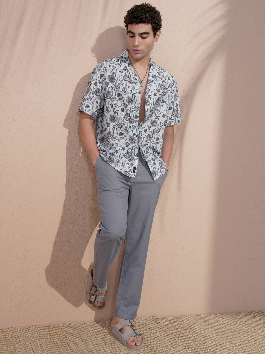 Locomotive Men Navy Blue Printed Relaxed Fit Casual Shirt - Navy Blue - Image 2