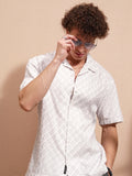 Locomotive Men Grey Self Design Relaxed Fit Casual Shirt - Grey - Image 1