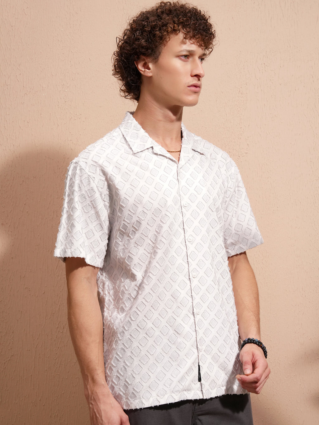 Locomotive Men Grey Self Design Relaxed Fit Casual Shirt - Grey - Image 6