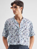 Locomotive Men Blue Printed Relaxed Fit Casual Shirt - Blue - Image 1