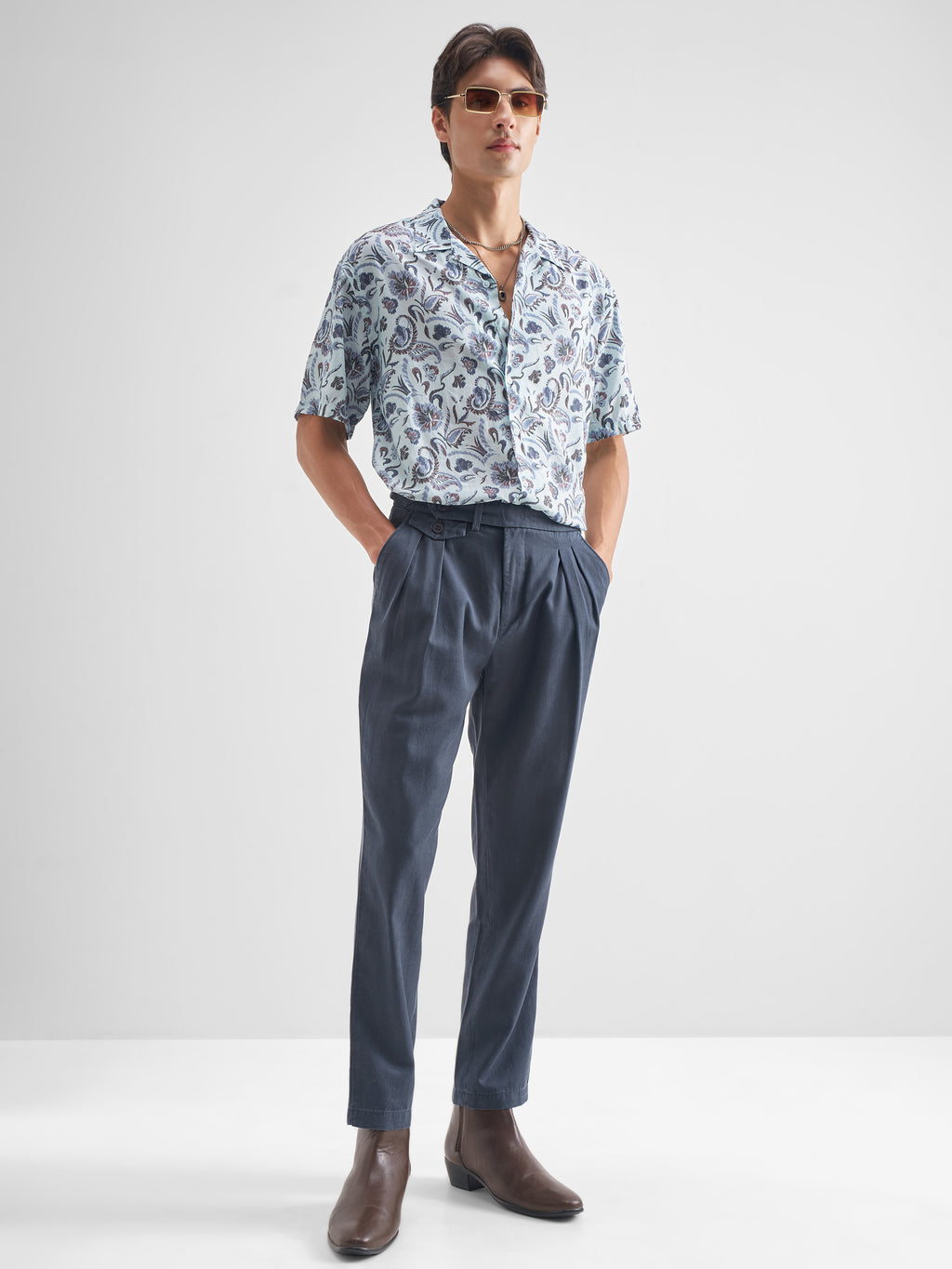 Locomotive Men Blue Printed Relaxed Fit Casual Shirt - Blue - Image 2