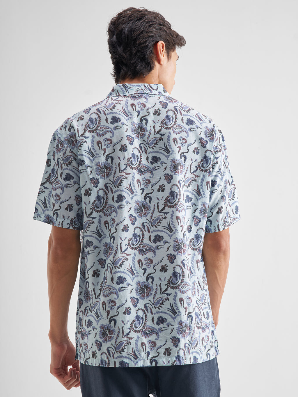 Locomotive Men Blue Printed Relaxed Fit Casual Shirt - Blue - Image 3