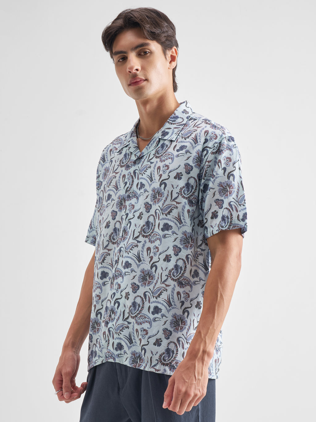Locomotive Men Blue Printed Relaxed Fit Casual Shirt - Blue - Image 4