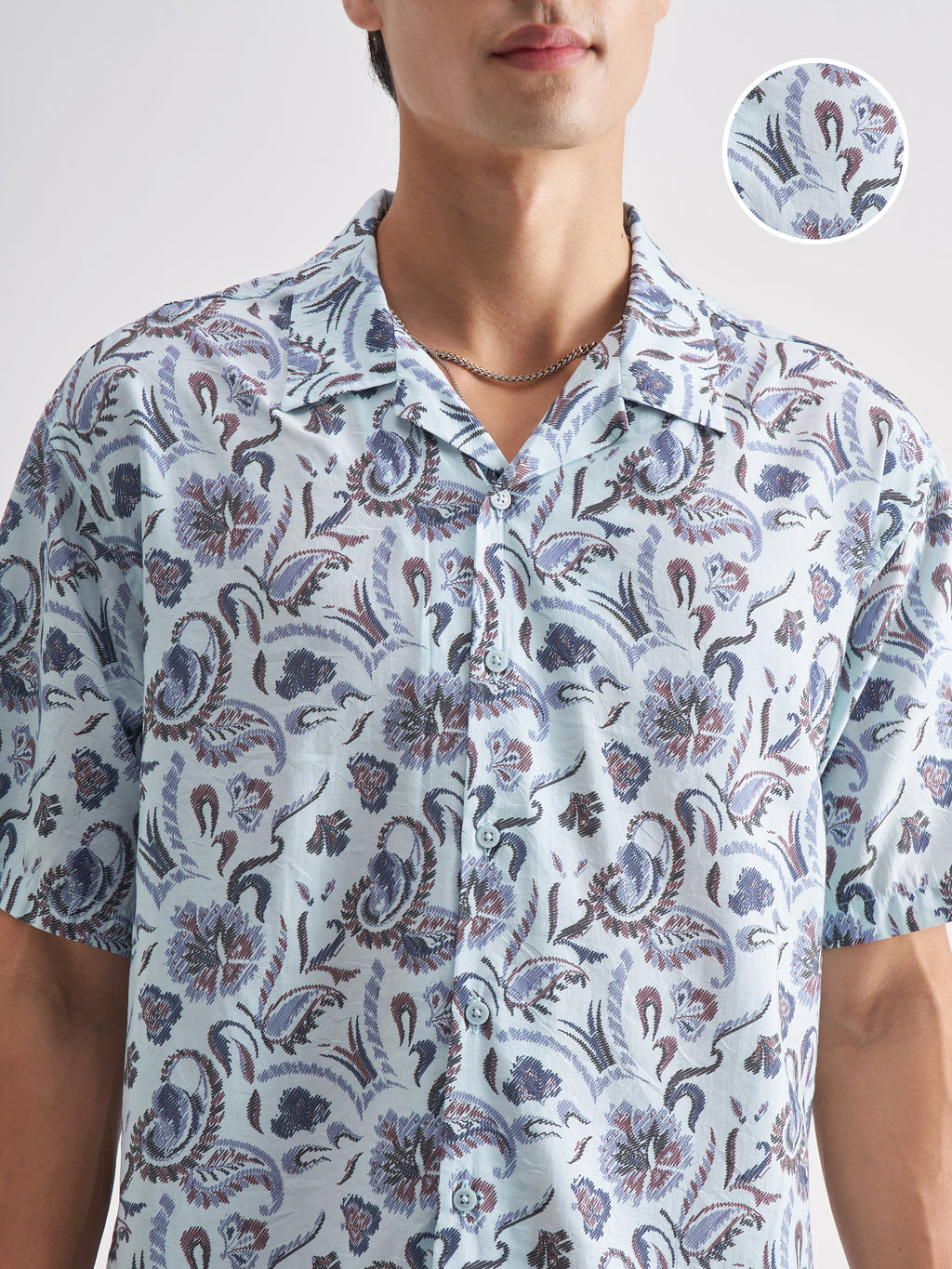 Locomotive Men Blue Printed Relaxed Fit Casual Shirt - Blue - Image 5