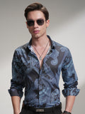 Locomotive Men Navy Blue Printed Relaxed Fit Casual Shirt - Navy Blue - Image 1