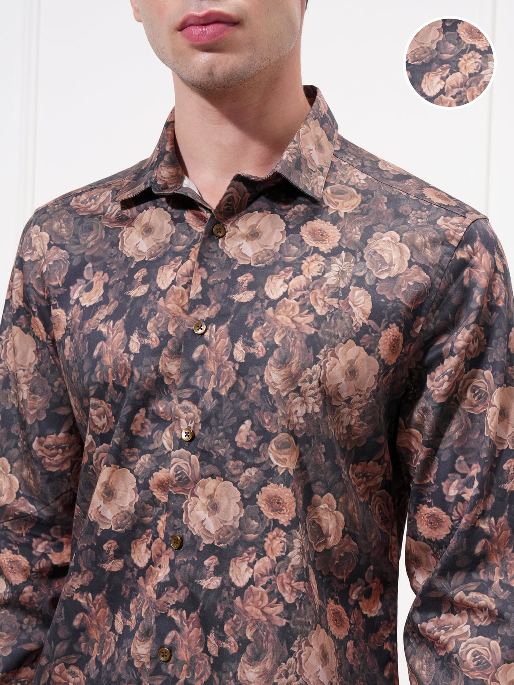 Locomotive Men Black Printed Slim Fit Casual Shirt - Black - Image 5