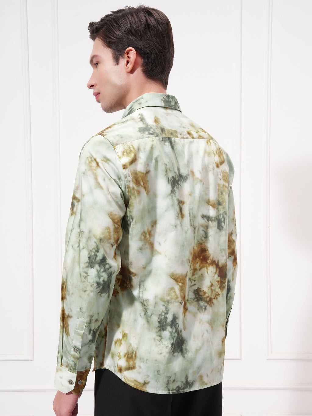 Locomotive Men Olive Printed Slim Fit Casual Shirt - Olive - Image 3