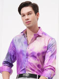 Locomotive Men Lavender Printed Slim Fit Casual Shirt - Lavender - Image 1