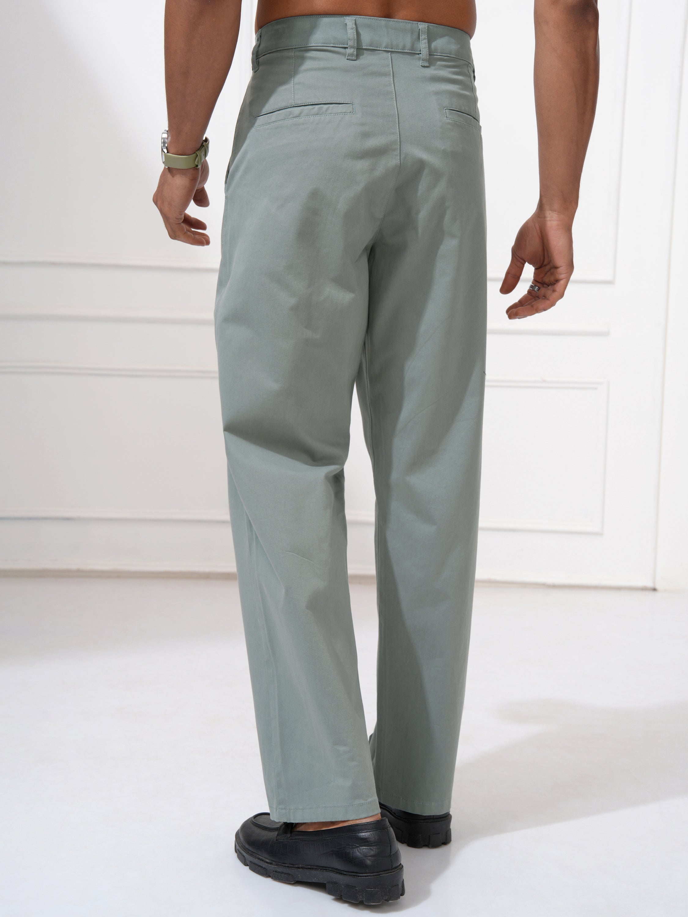 Locomotive Men Teal Regular Fit Solid Chinos - Teal - Image 3