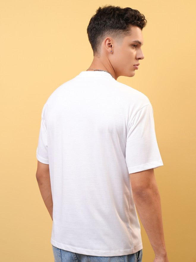Locomotive Men White Printed Round Neck T-Shirt - White - Image 3