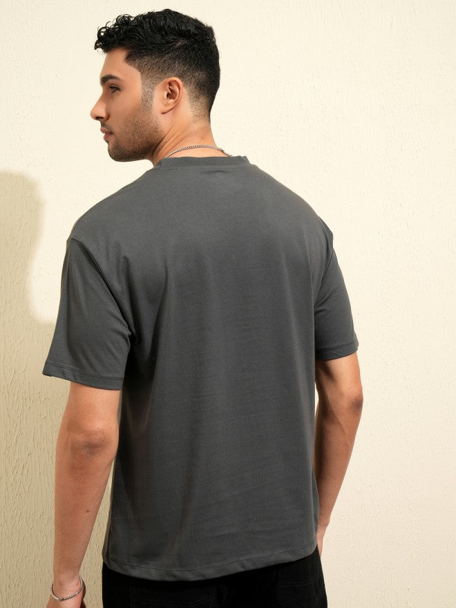 Locomotive Men Grey Printed Round Neck T-Shirt - Grey - Image 3
