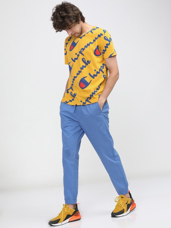 Locomotive Men Mustard Printed Slim Fit T-Shirt - Mustard - Image 4
