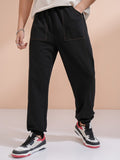 Highlander Men Black Straight Fit Solid Joggers - Black - Image 1