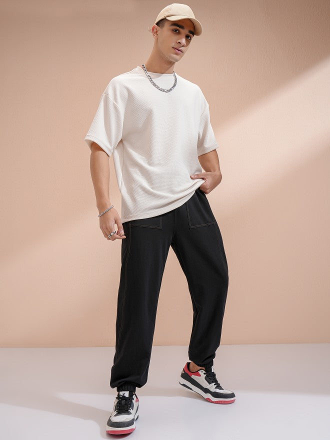 Highlander Men Black Straight Fit Solid Joggers - Black - Image 2