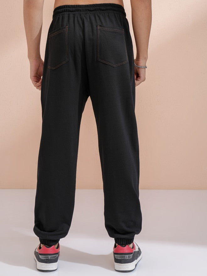 Highlander Men Black Straight Fit Solid Joggers - Black - Image 3