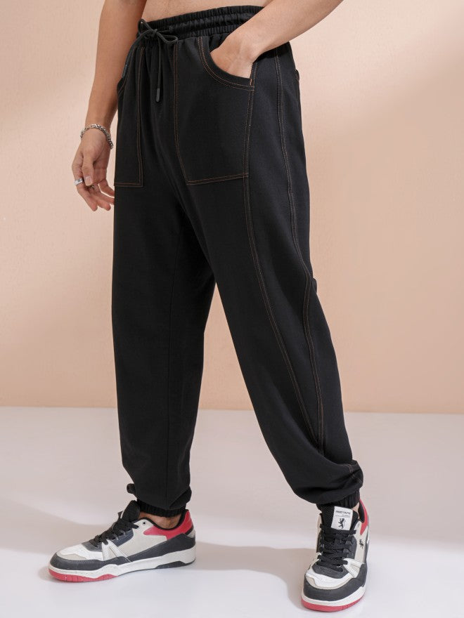 Highlander Men Black Straight Fit Solid Joggers - Black - Image 4