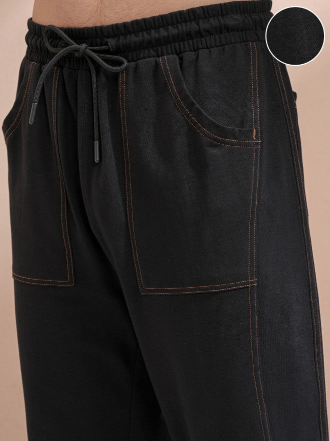 Highlander Men Black Straight Fit Solid Joggers - Black - Image 5