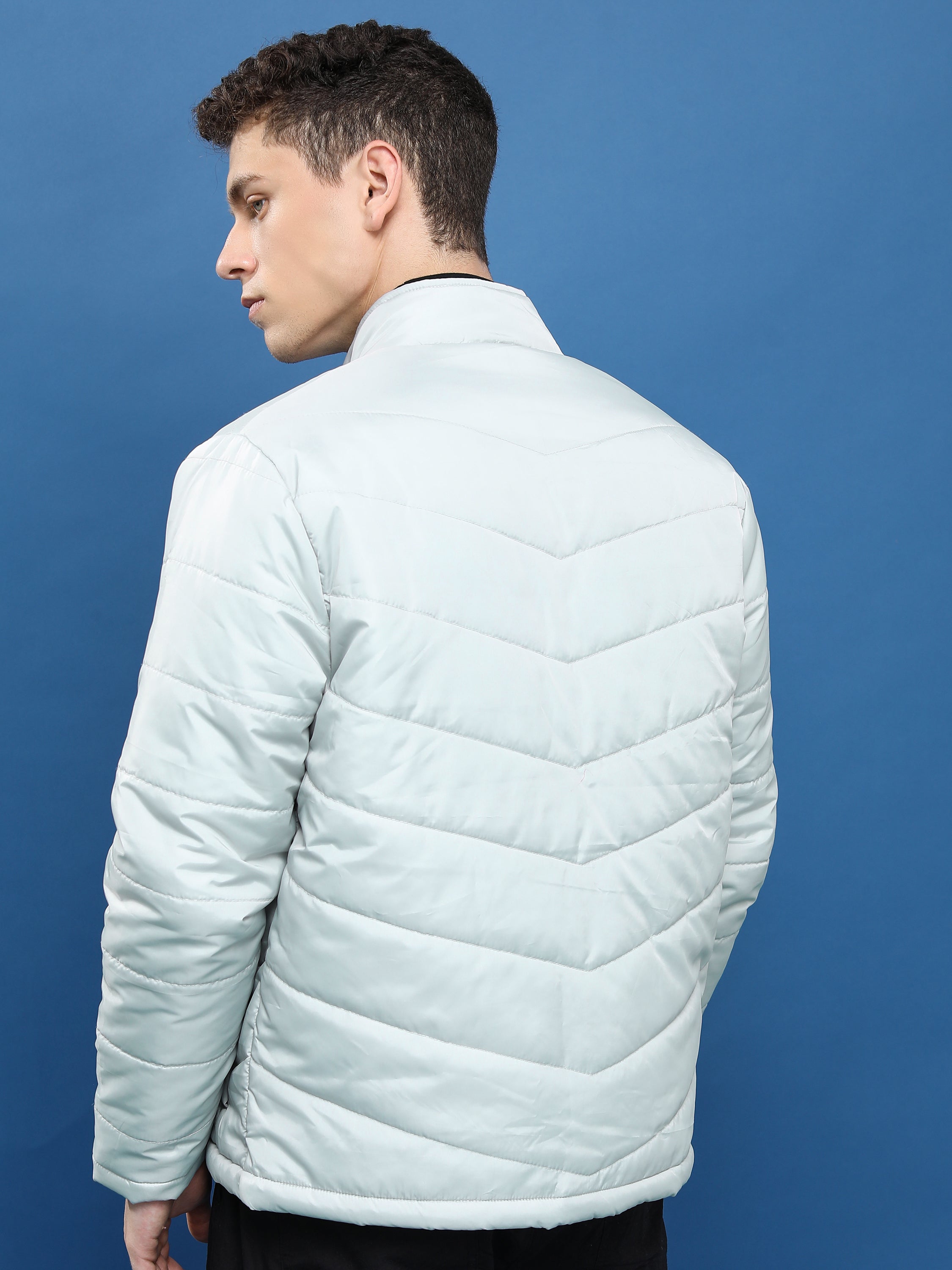 Purple By Highlander Men Grey Solid Puffer Jacket - Grey - Image 3