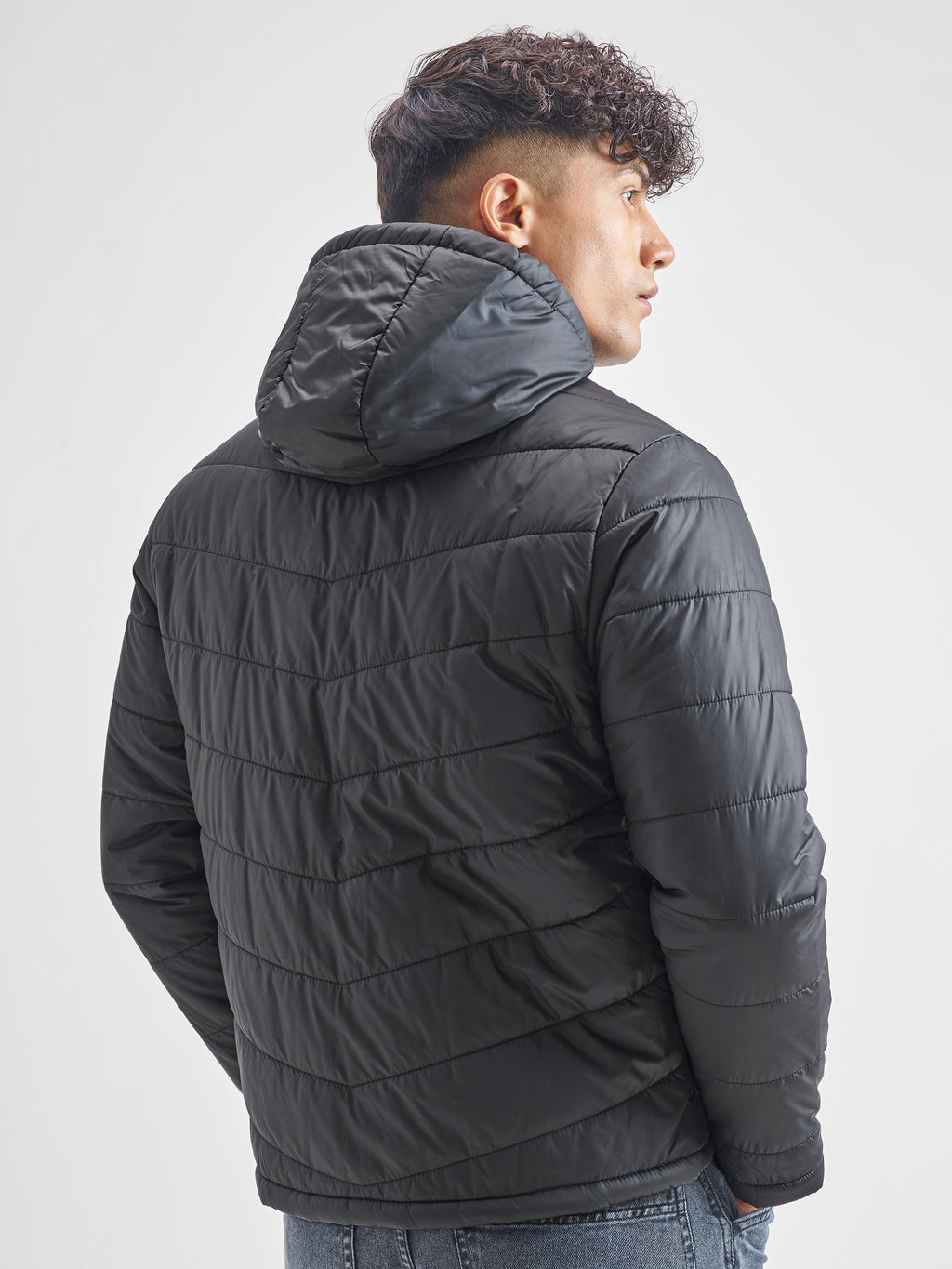 Purple By Highlander Men Black Solid Puffer Jacket - Black - Image 3
