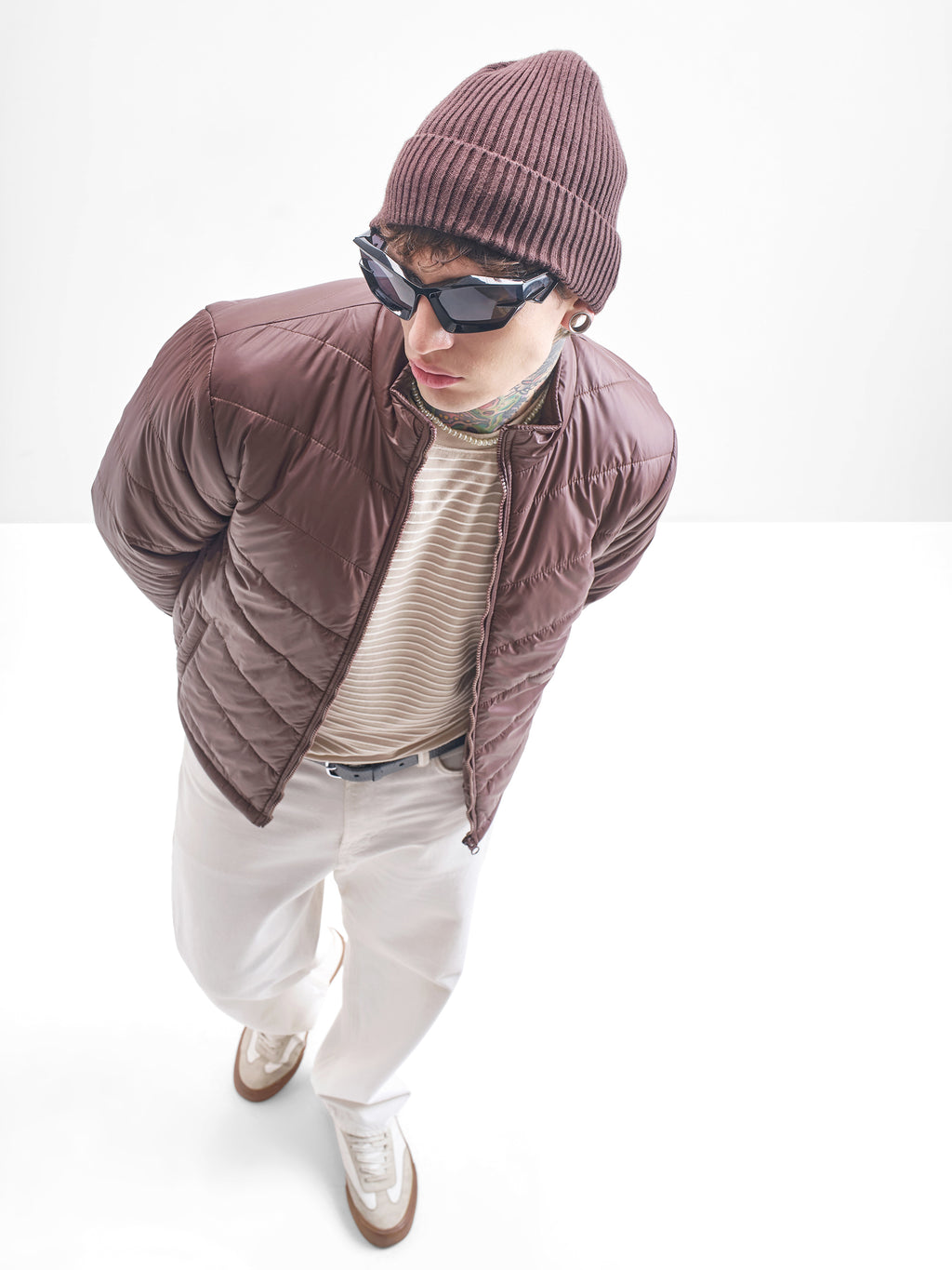 Purple By Highlander Men Burgundy Solid Puffer Jacket - Burgundy - Image 2