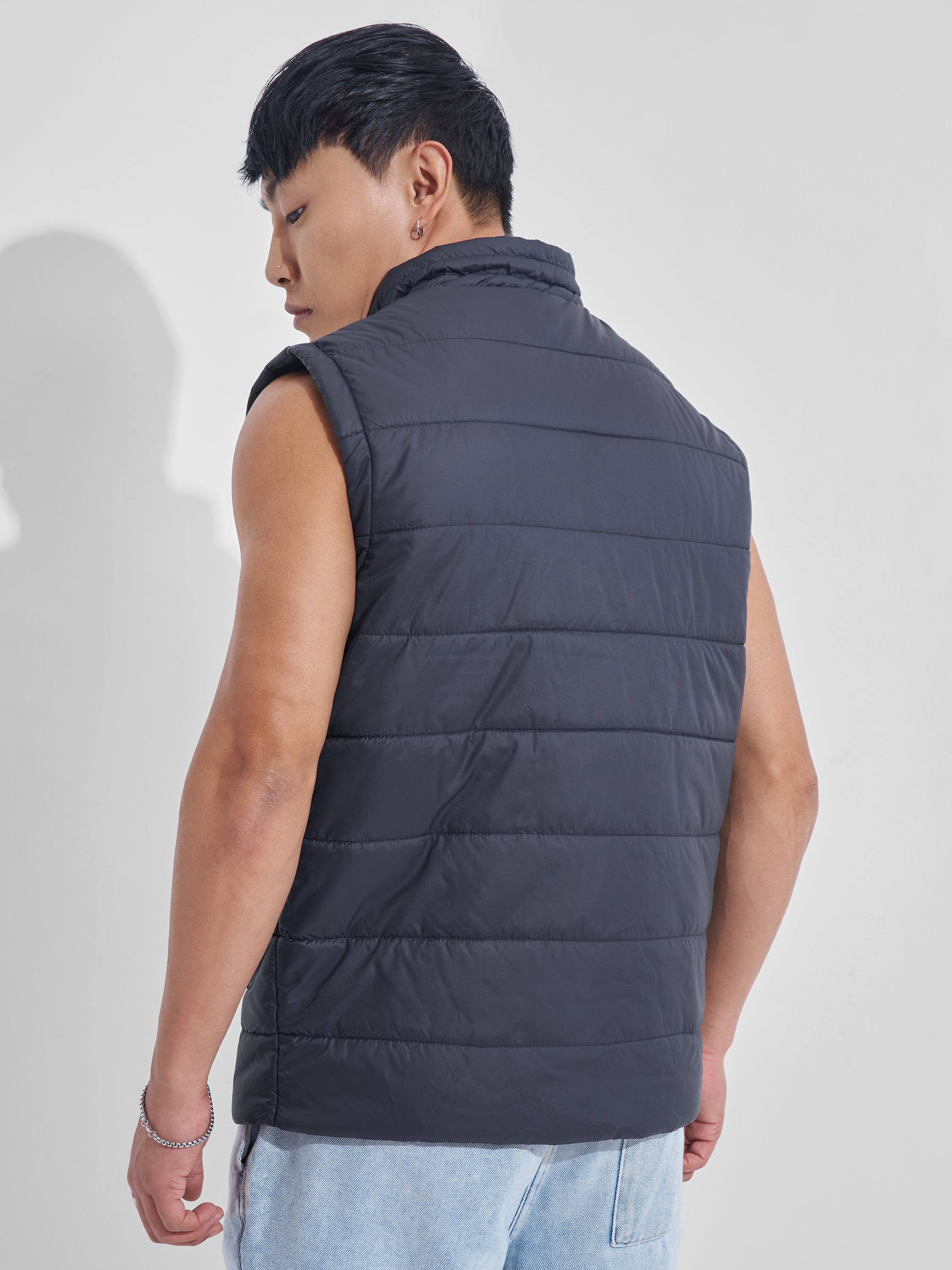 Purple By Highlander Men Navy Blue Solid Puffer Jacket - Navy Blue - Image 3