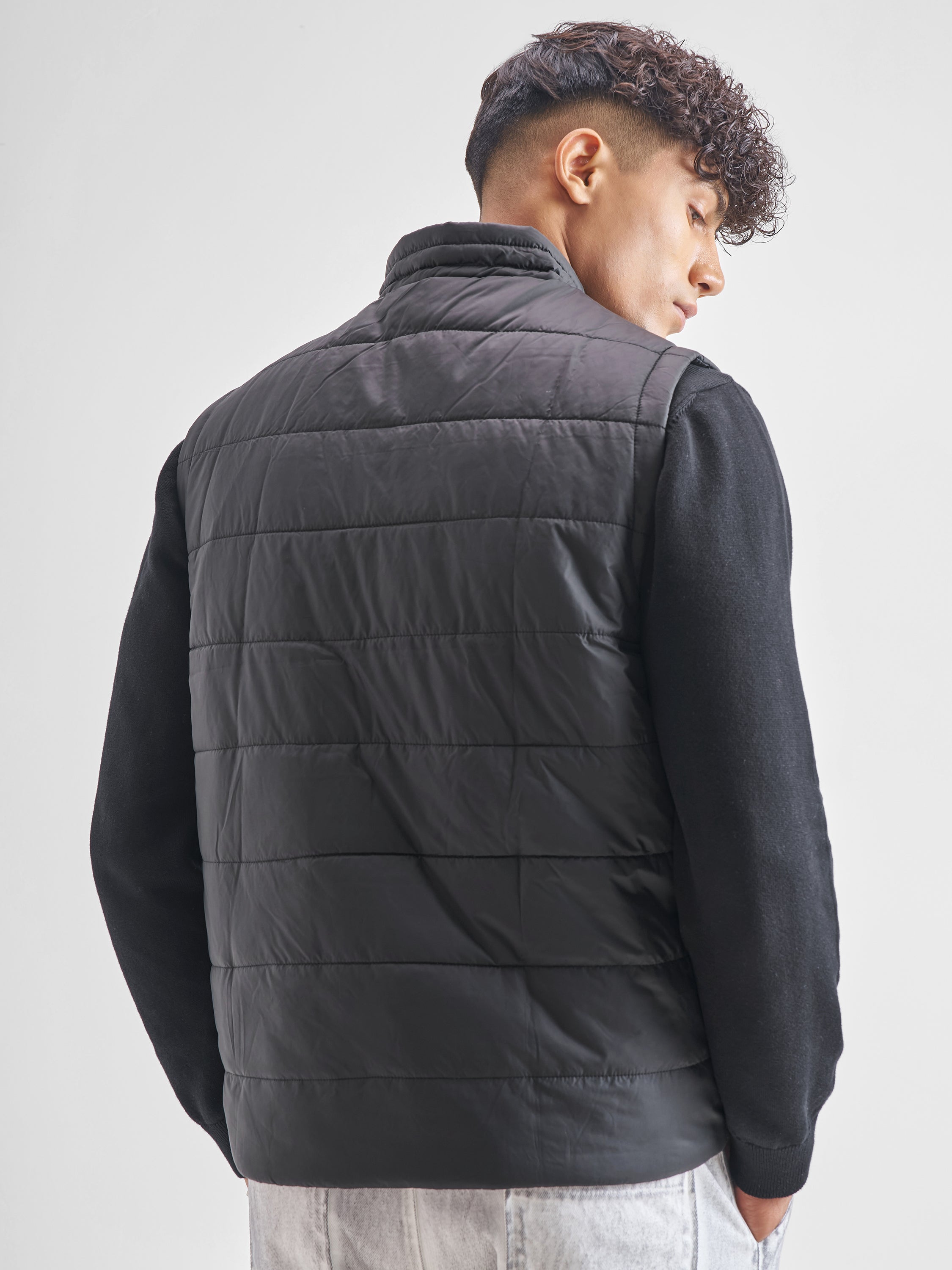 Purple By Highlander Men Black Solid Puffer Jacket - Black - Image 3