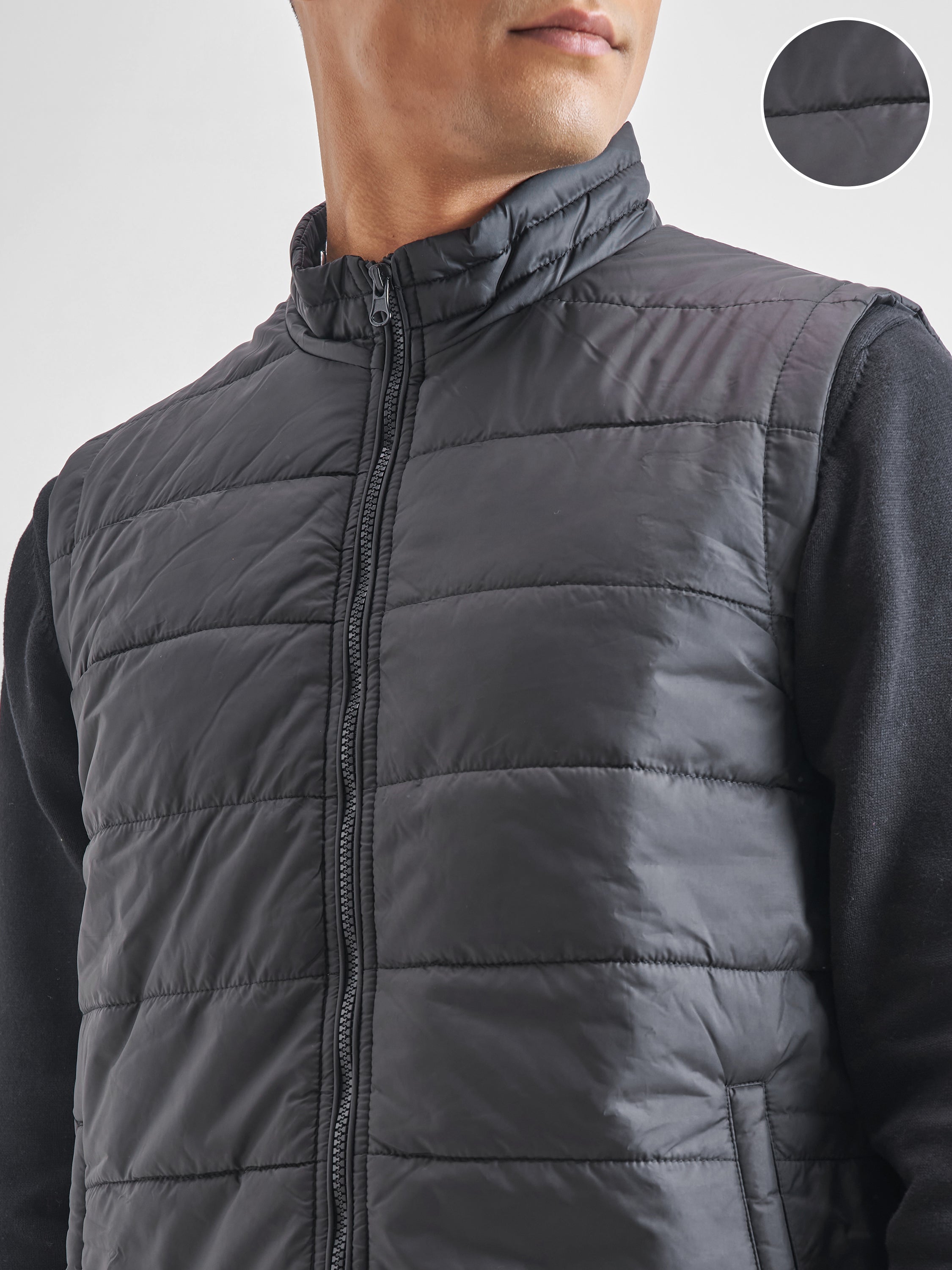 Purple By Highlander Men Black Solid Puffer Jacket - Black - Image 5